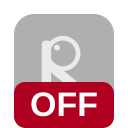 Toolbar icon showing the red OFF badge while the extension is disabled